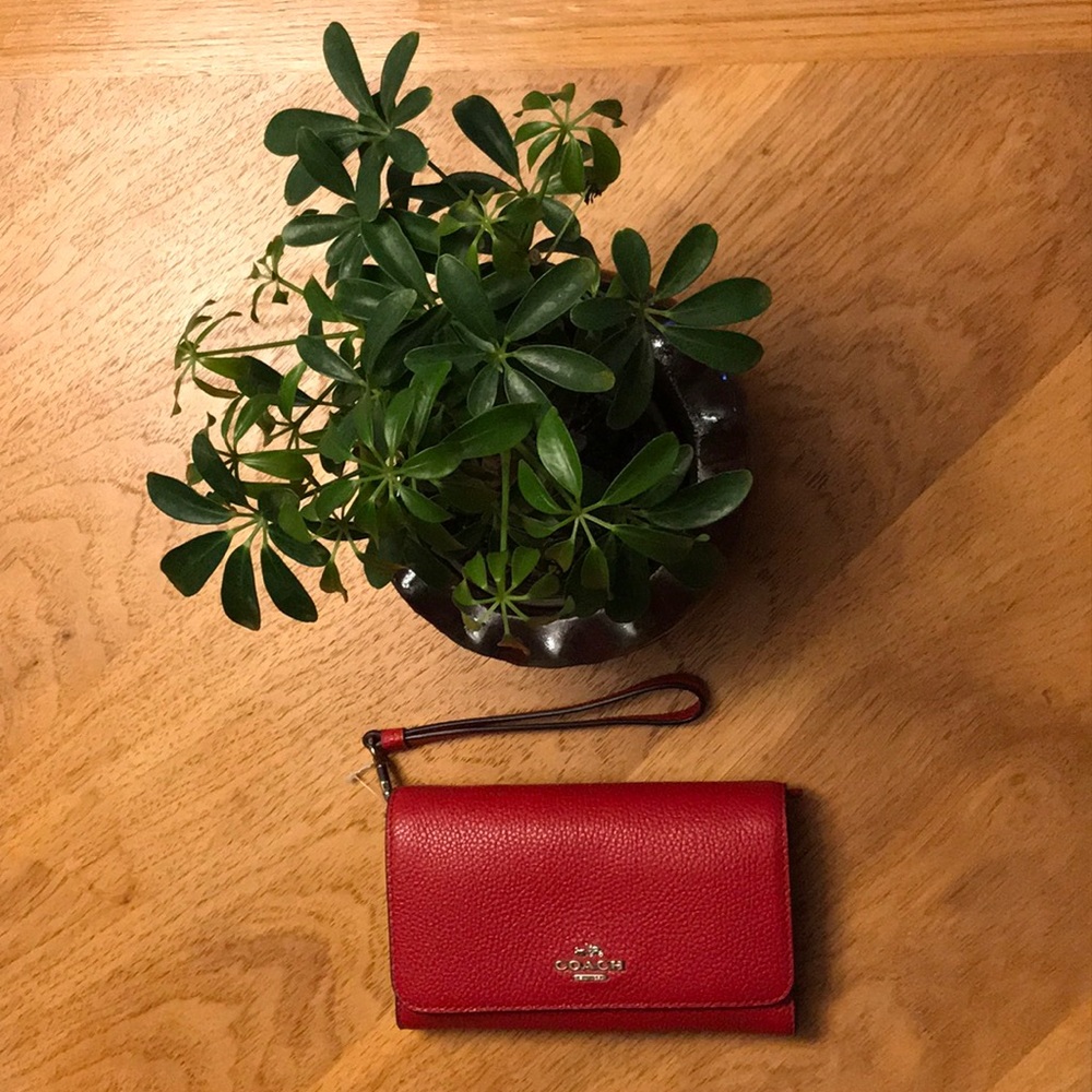 Coach Red Clutch Wristlet